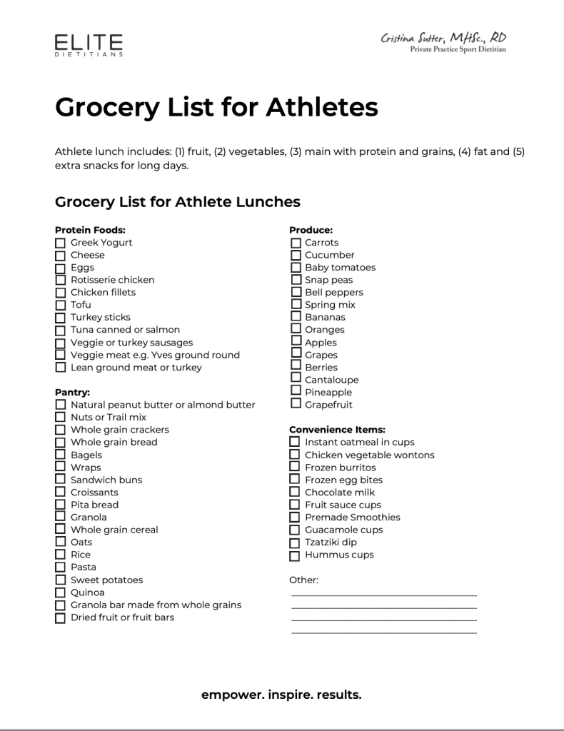 Best Lunches for Teen Athletes Sport Nutrition for High School